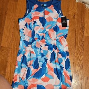PGA Tour Colorful Abstract Sleeveless Dress